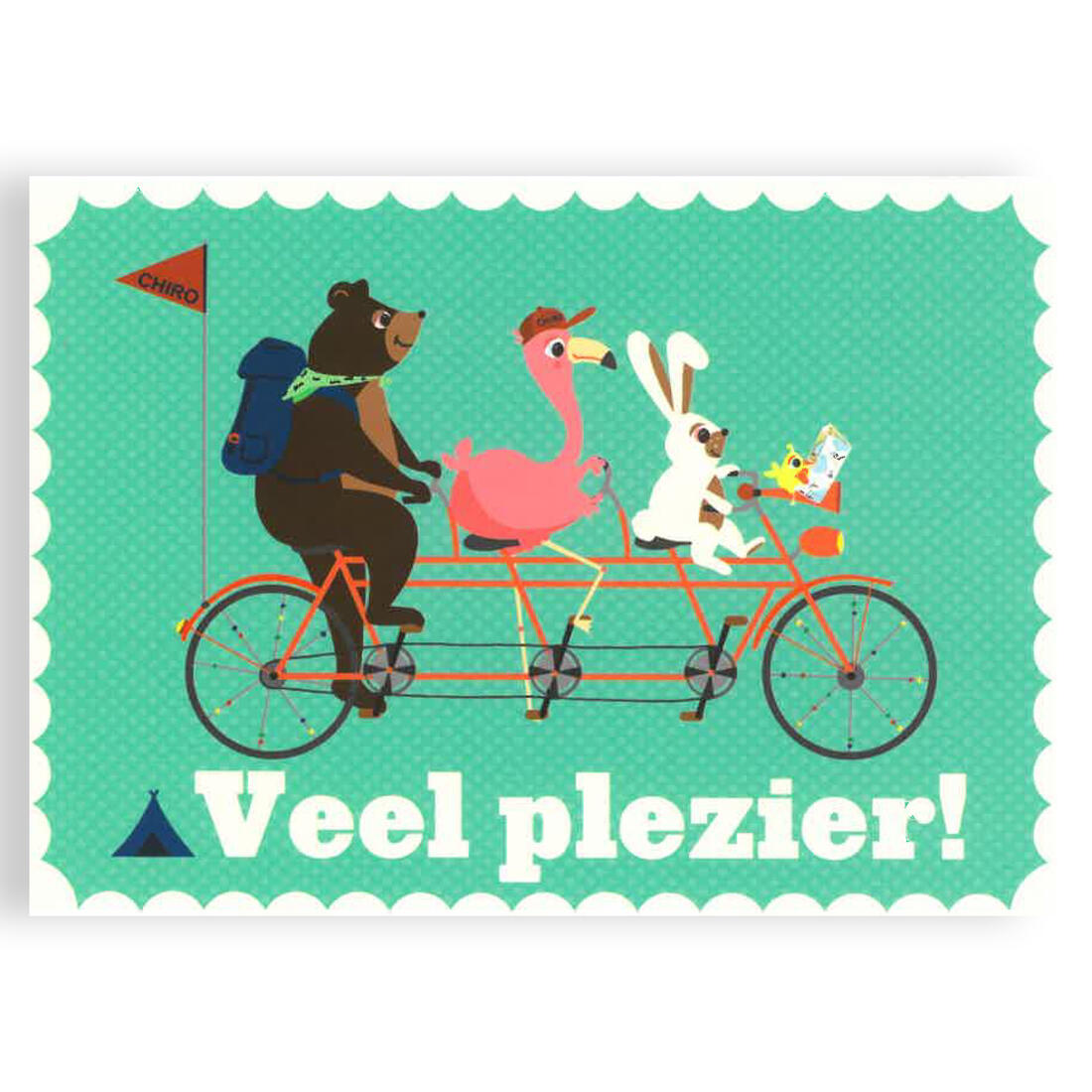 Wenskaart tandem Veel plezier!