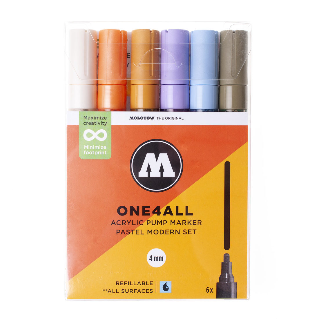 Molotow one4all marker 4 mm 6 stuks pastel modern