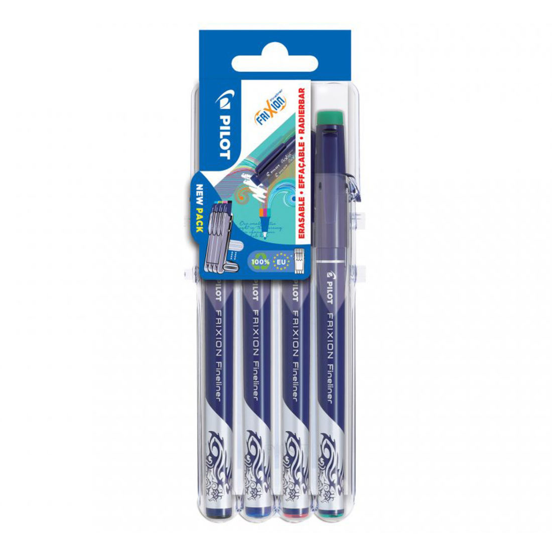 Pilot Frixion fineliner 4 stuks basic