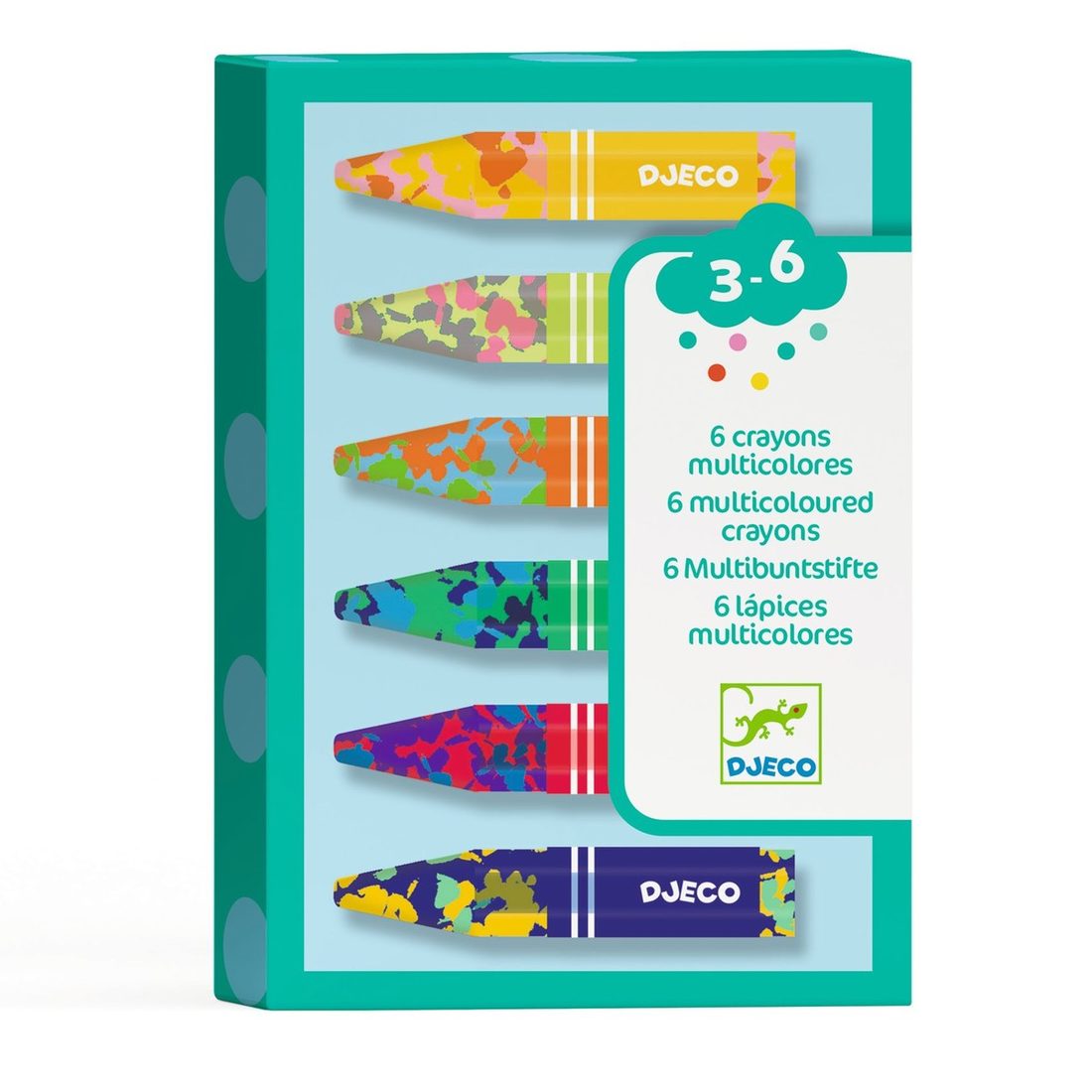 Djeco multicolor waskrijtjes 6 stuks 3-6 jaar