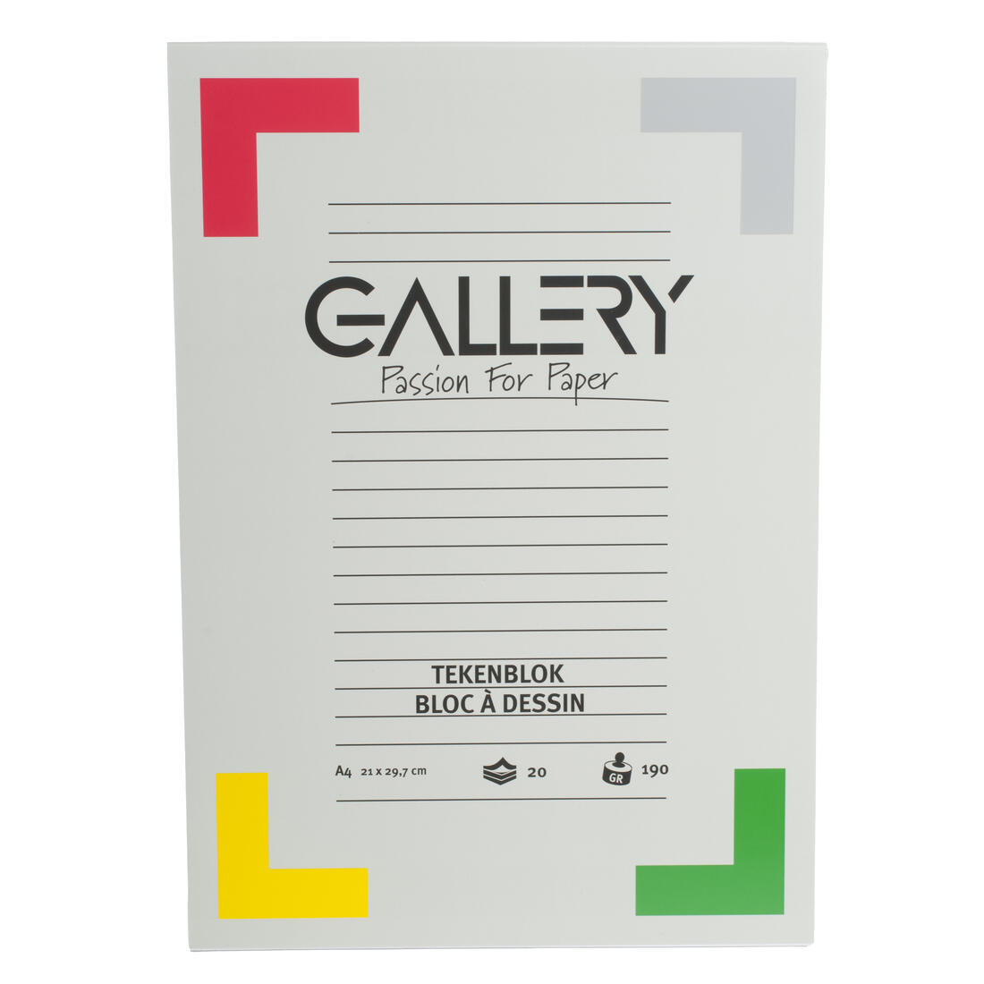 Gallery tekenblok A4 21 x 29,7 cm 190 g 20 vellen wit