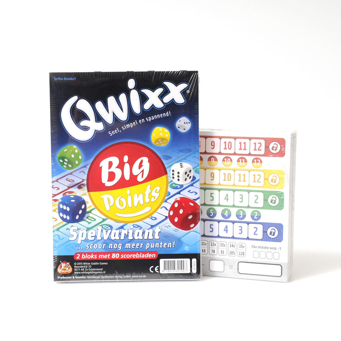 Qwixx Big Points scoreblok 2 stuks van 80 blaadjes