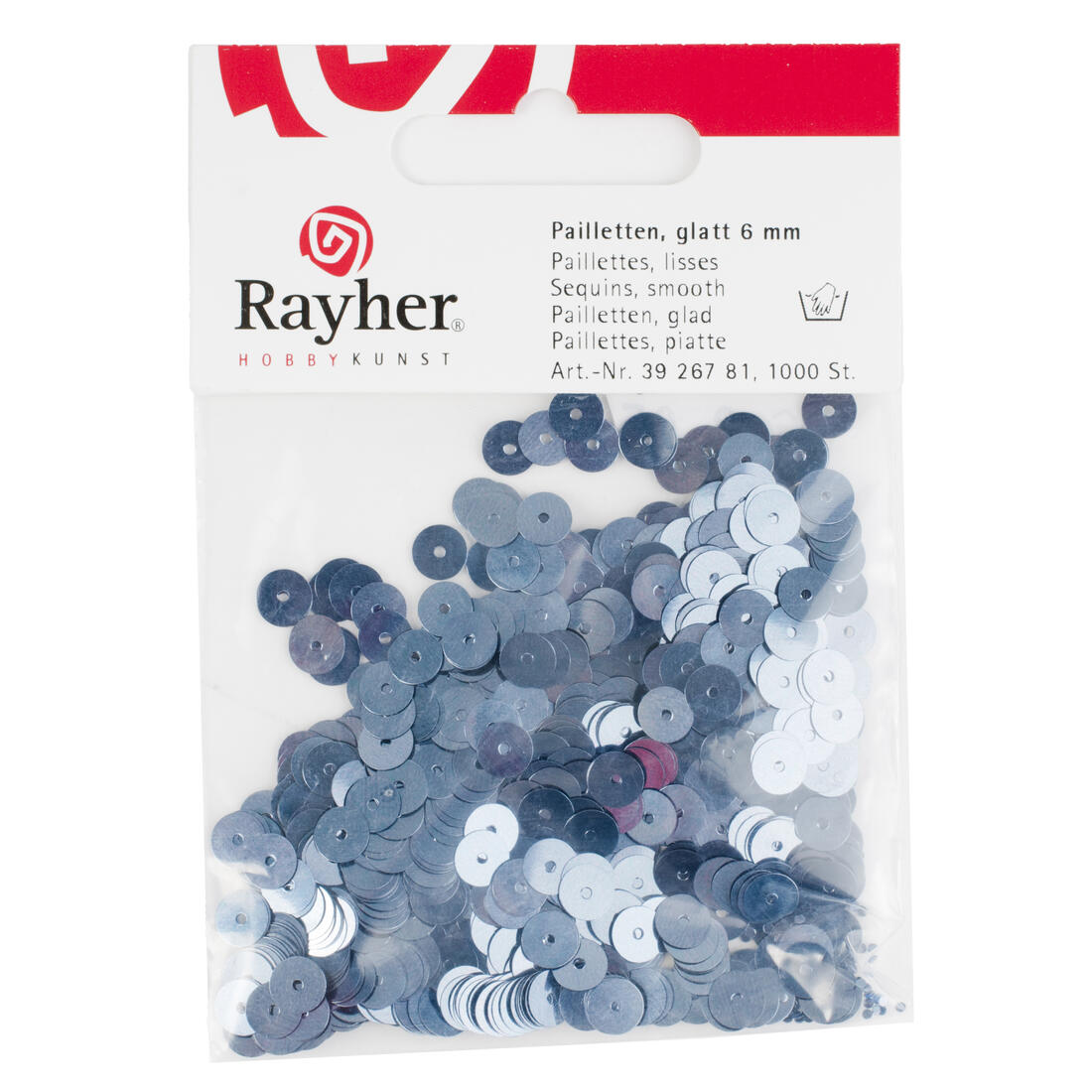 Pailletten 6 mm glad 1000 stuks duifblauw