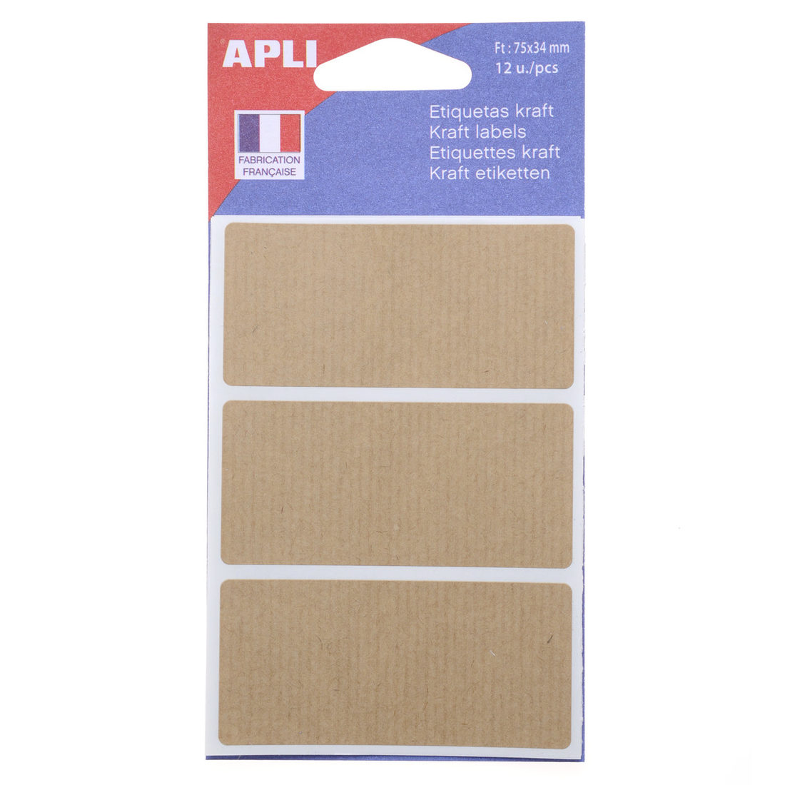 Apli etiket 34 x 75 mm 12 stuks kraft