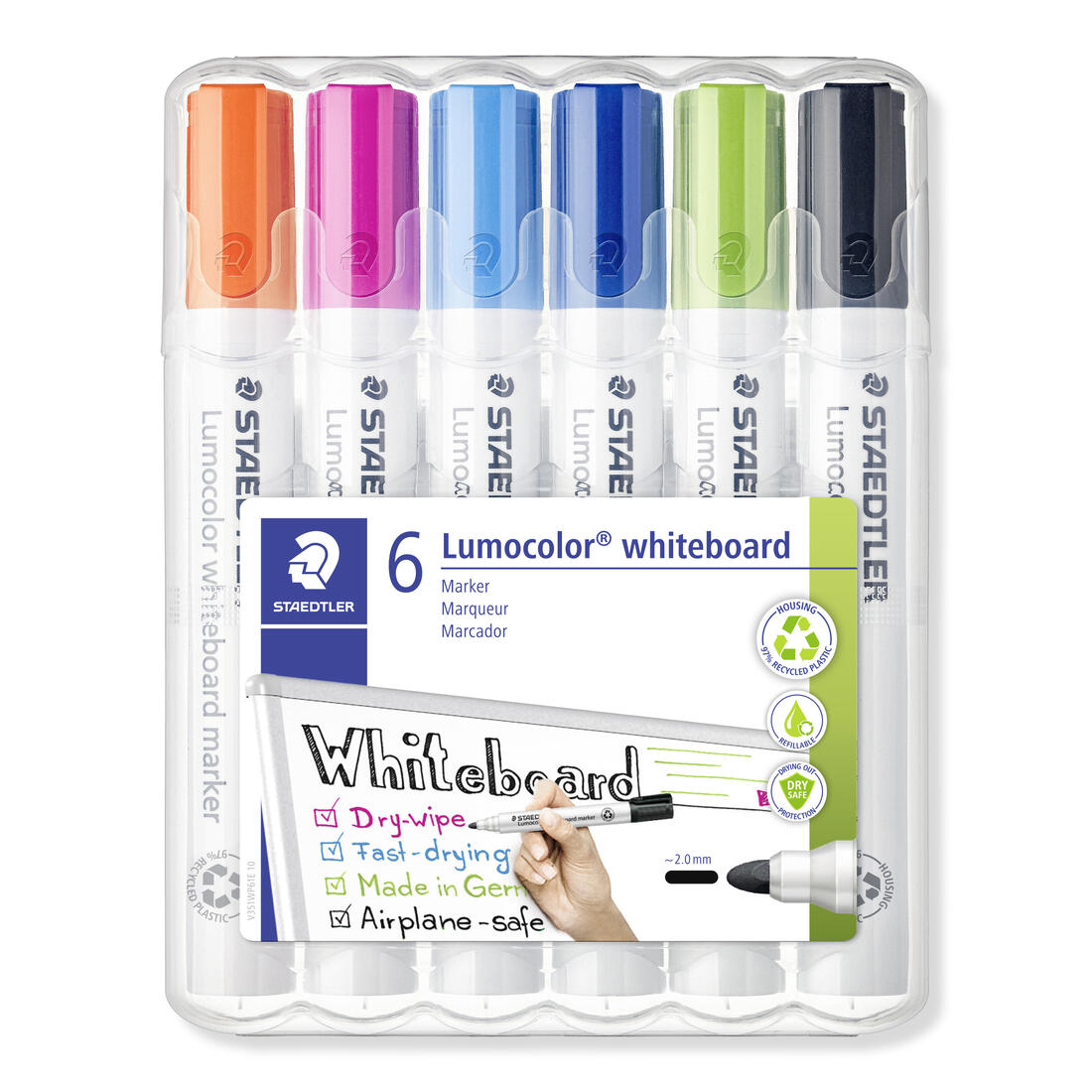 Whiteboard marker ronde punt 6 stuks