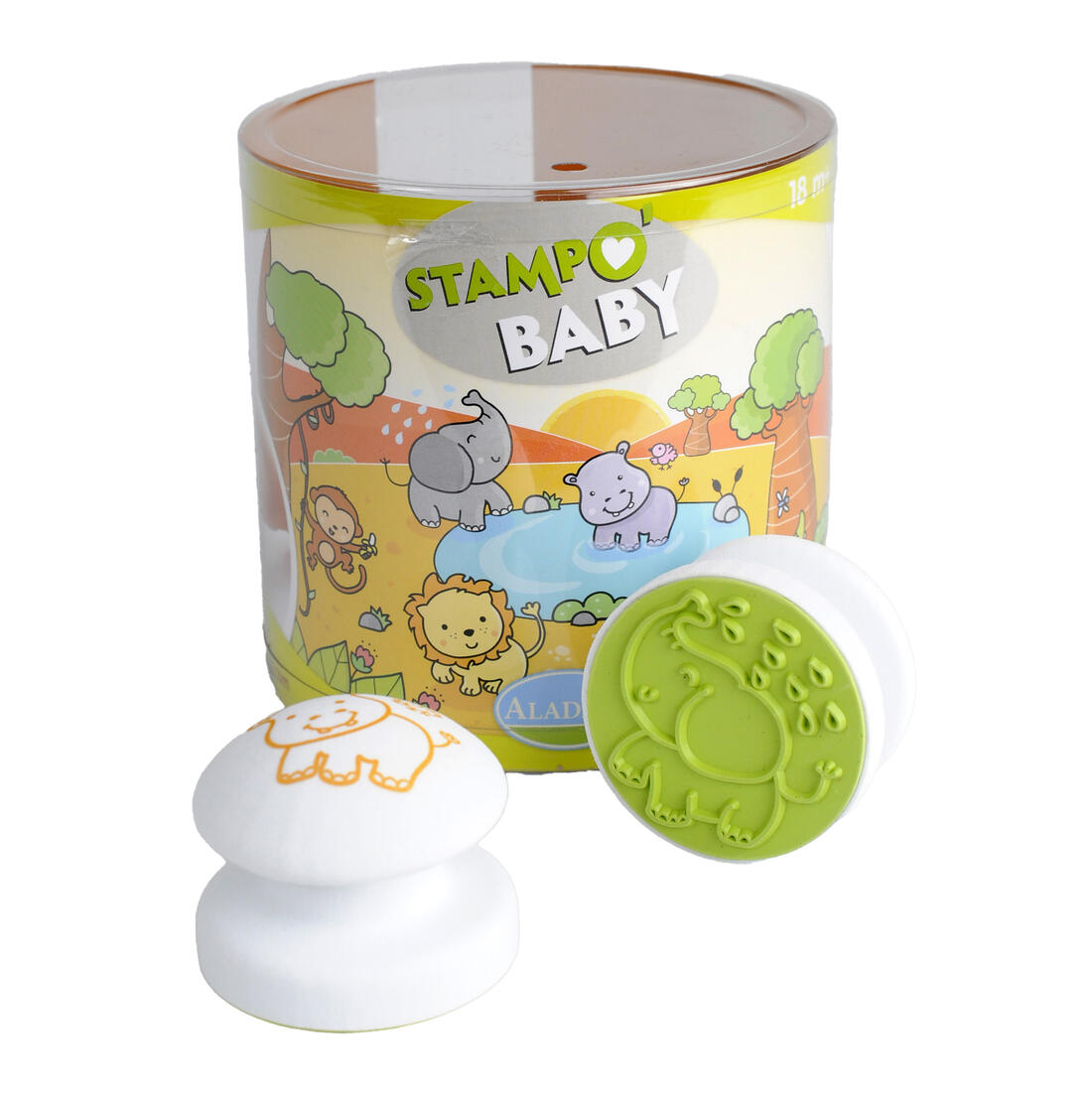 Stampo Baby stempels 4 stuks + inkt wilde dieren