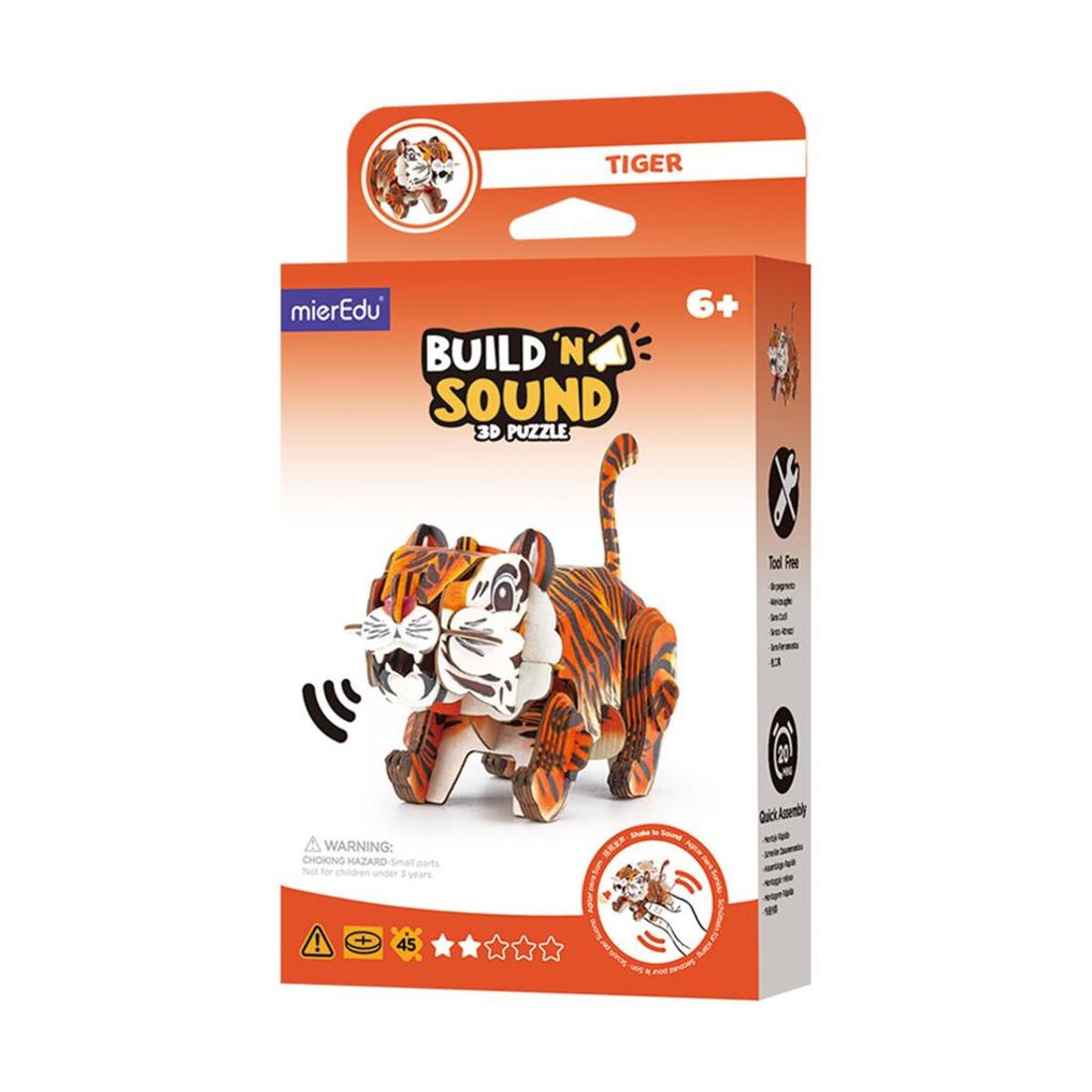 3D puzzel met geluid wild dier - tijger