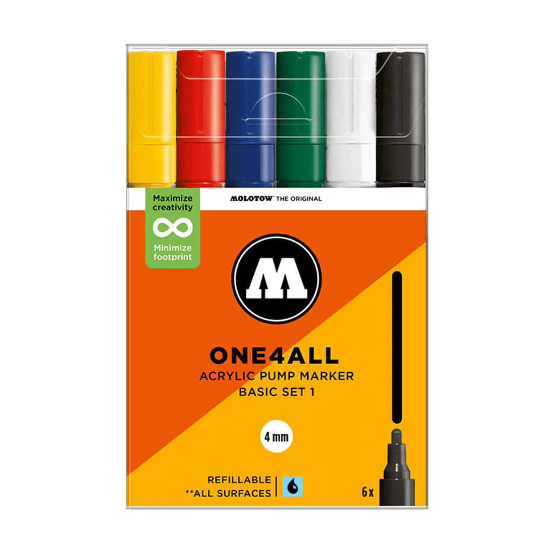 Molotow one4all marker 4 mm 6 stuks Basic Set