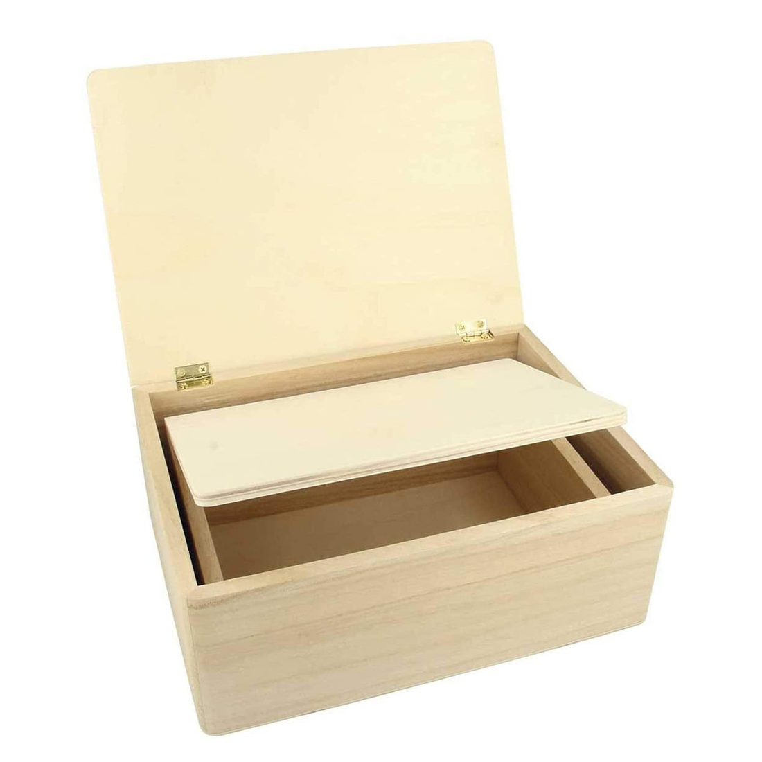 Houten kistjes 2 stuks 19x13x7 cm en 22x16x9 cm rechthoek