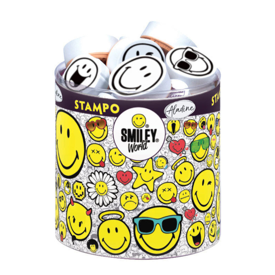 Stampo Smiley 38 stuks + stempelkussen