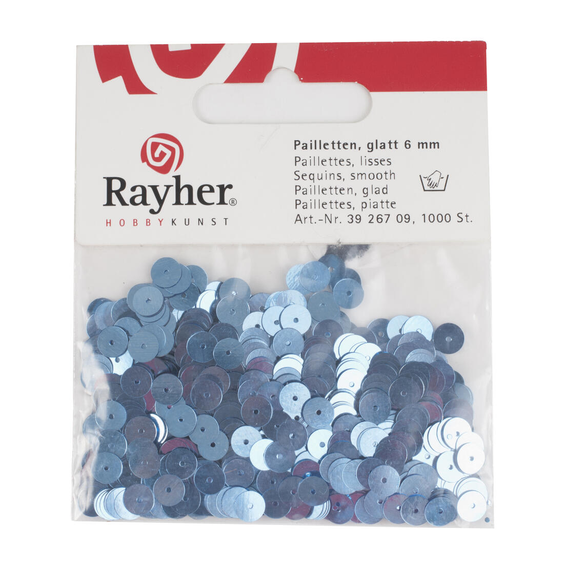 Pailletten 6 mm glad 1000 stuks blauw