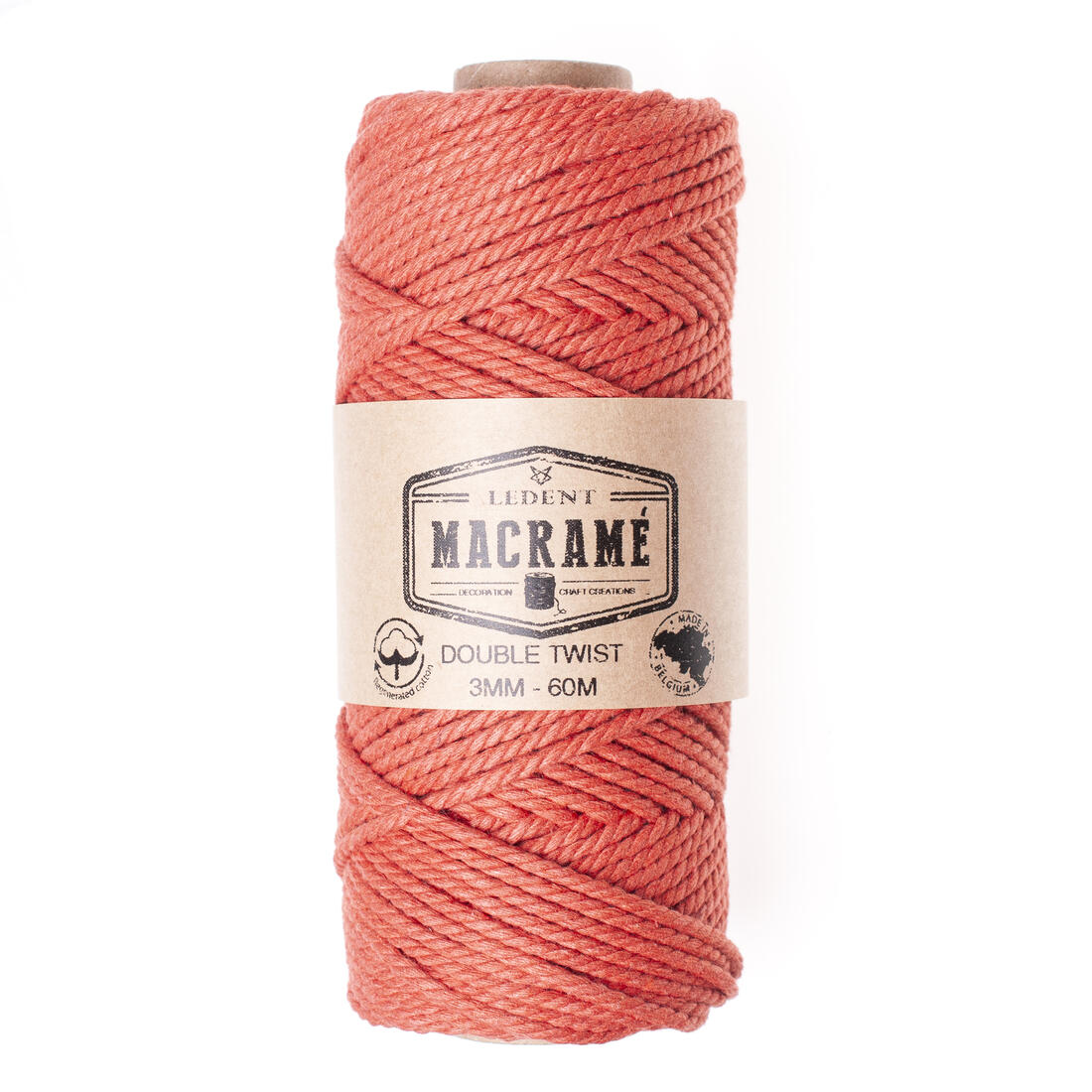 Macramé koord katoen 3 mm 60 m terracotta