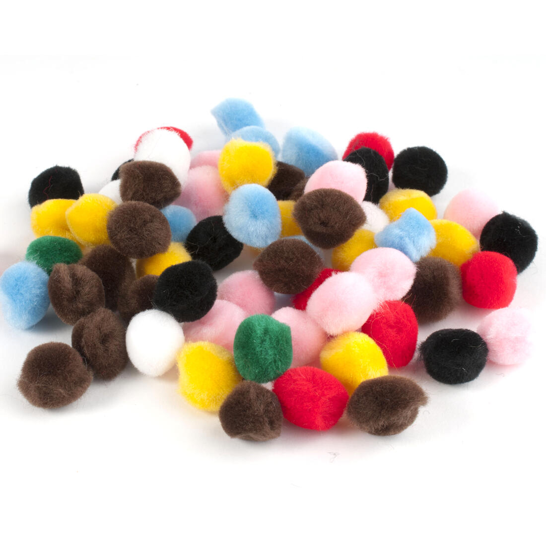 Pompon 15 mm 60 stuks assortiment kleuren