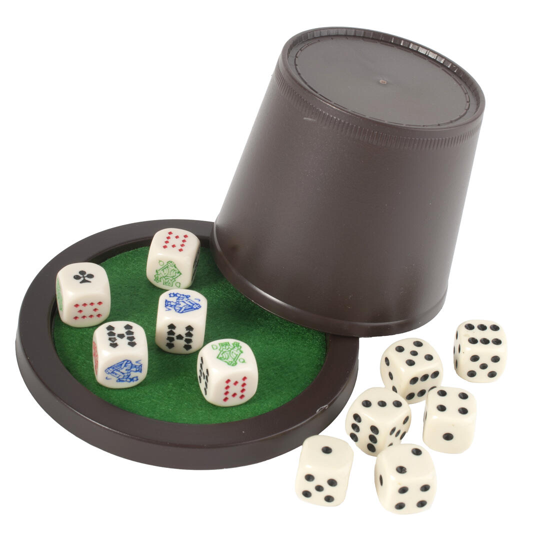 Pokerset: beker met 5 + 6 stenen