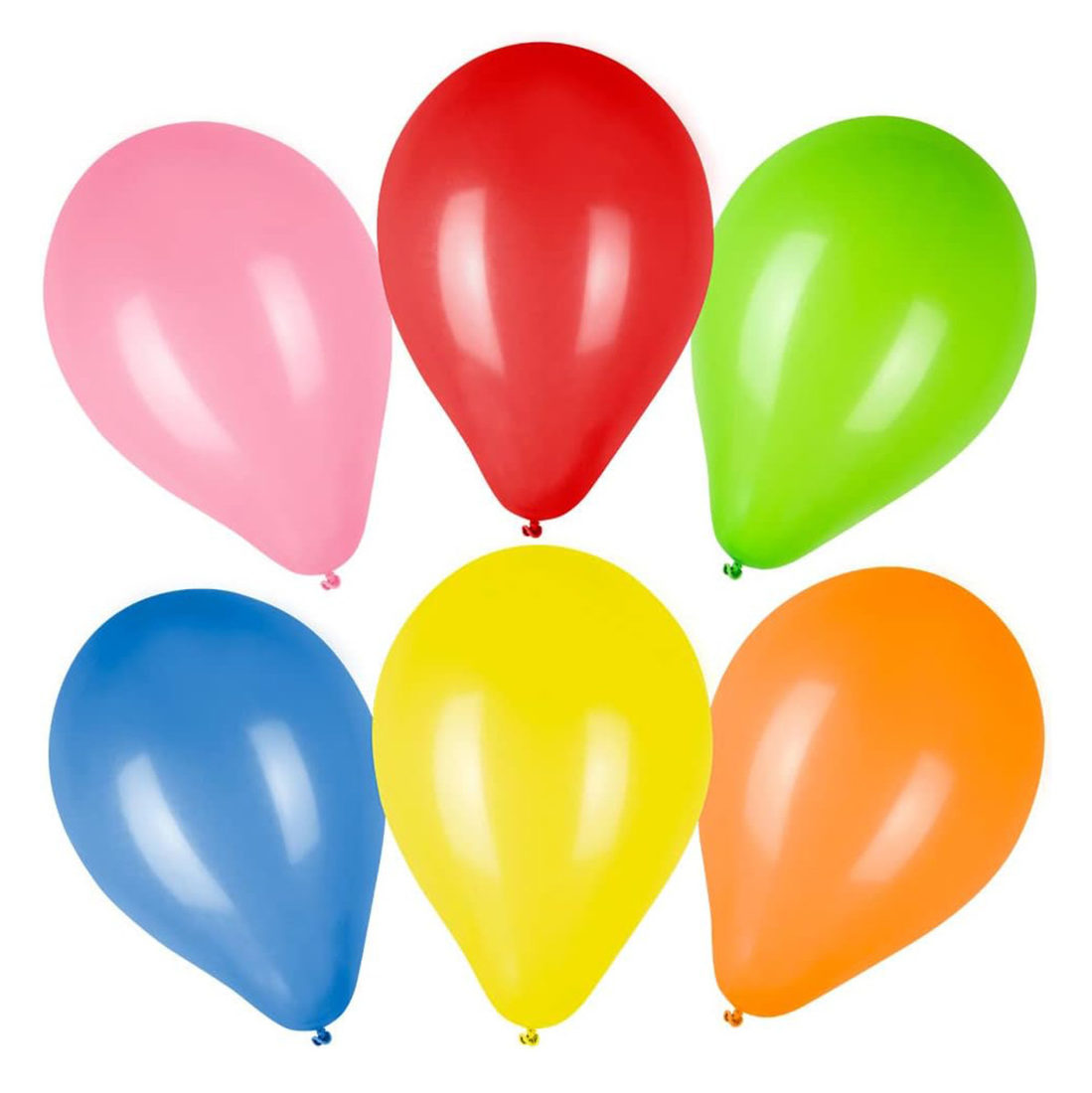 Ballon 23 cm 100 stuks assortiment 6 kleuren