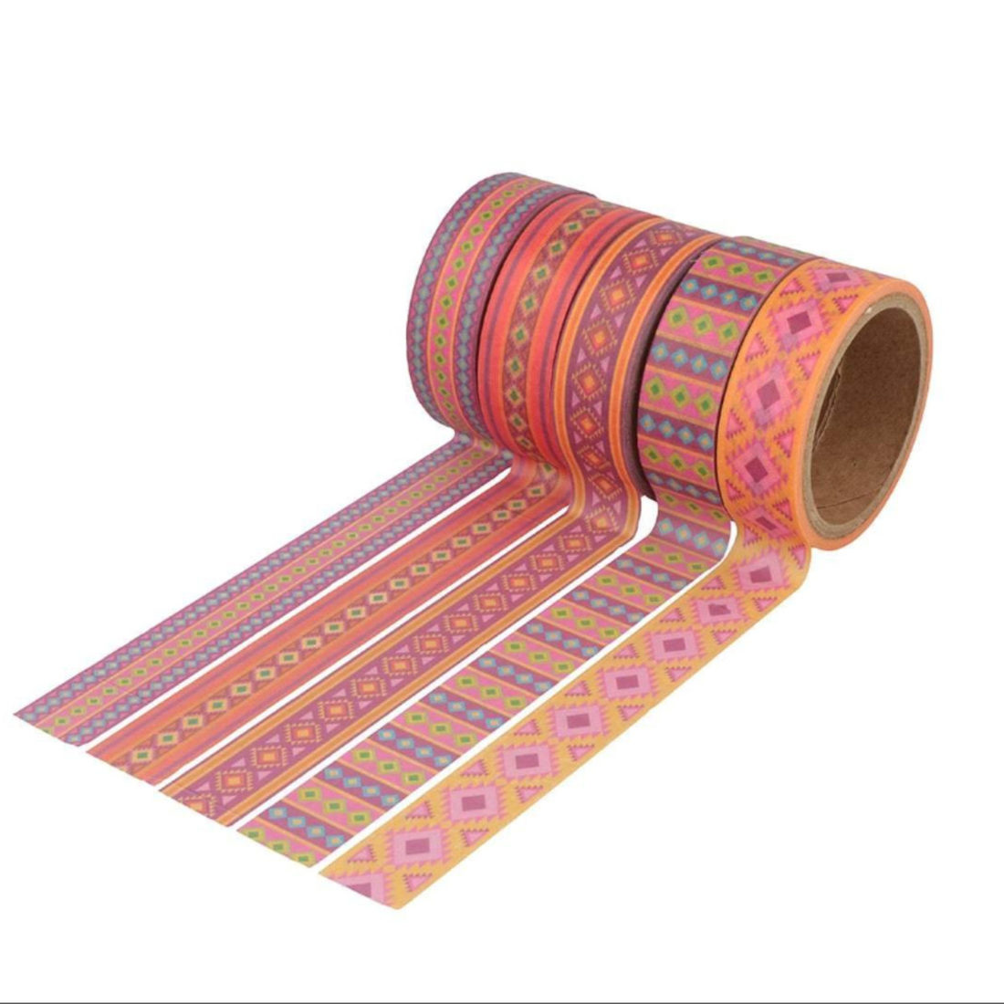 Washi tape 5 stuks 15 mm x 5 m koper