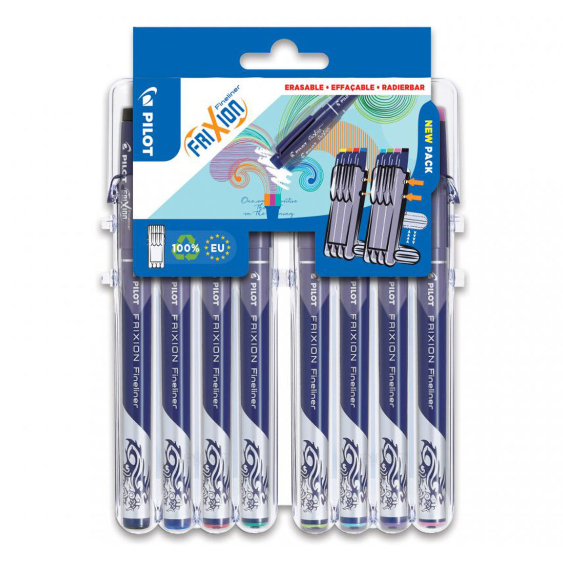 Pilot Frixion fineliner 8 stuks